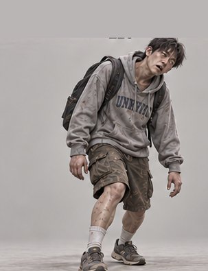 배낭을 멘 대학생 감염자